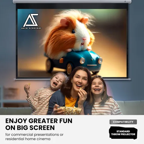 Miniatura 4 de Pantalla de proyector AKIA SCREENS de 100 pulgadas, pantalla de caída manual B 16:10 8K 4K HD 3D, montaje en techo y pared, pantalla de proyección