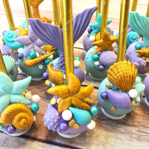 Miniatura 6 de Moldes de fondant con temática marina, 4 piezas, cola de sirena, concha, estrella de mar, para hornear, chocolate, moldes de silicona