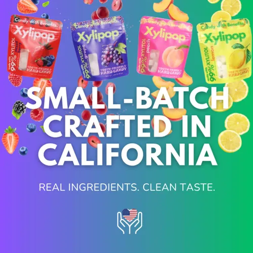 Miniatura 7 de Xylipop Grape - Caramelo de xilitol amigable con los dientes, fabricado con 3 ingredientes orgánicos, sin azúcar y vegano, tratamiento seguro