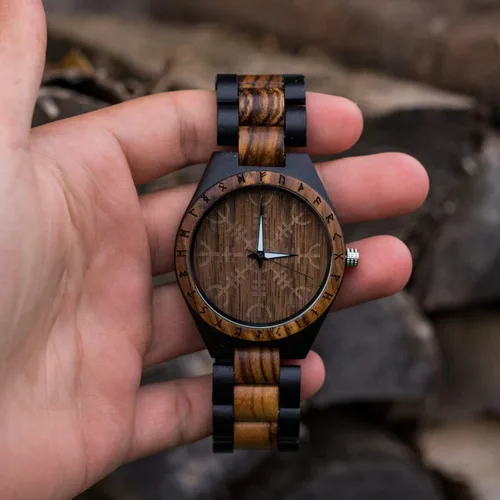 Miniatura 7 de Viking Gifts for Men Exquisite Norse Watch in Custom Wooden Box - Timeless Elegance