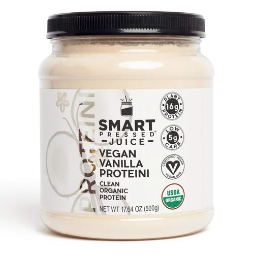 SMART Pressed Juice Vegan Vanilla Proteini | Proteína orgánica a base de plantas de primera calidad | Batido de proteína magra limpia | El mejor
