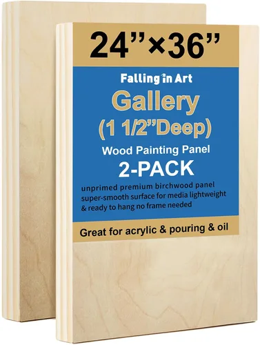 Miniatura 13 de Falling in Art Paquete de 2 paneles de lienzo de madera sin terminar, kit de paneles de madera de abedul de galería de 18 x 24 pulgadas, tablas