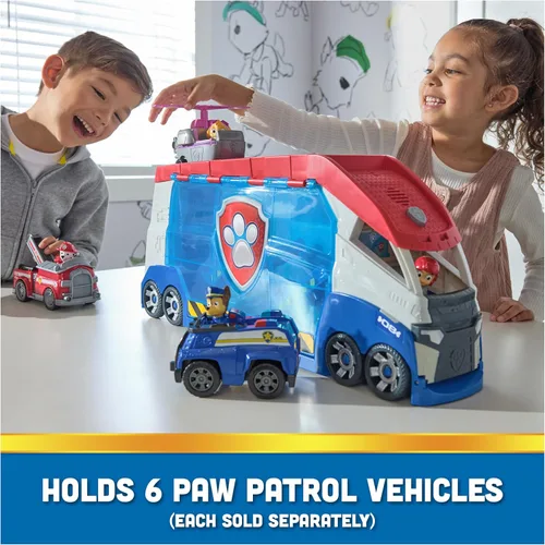 Miniatura 6 de PAW Patrol, vehículo transformable PAW Patroller con lanzadores de vehículos, luces y sonidos, figura de acción de Ryder y coche todo terreno