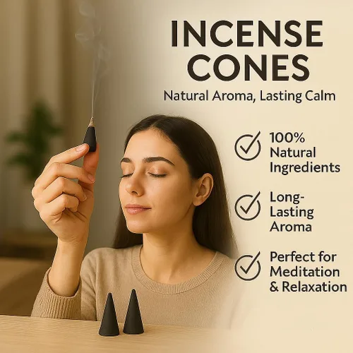 Miniatura 2 de Yajna Conos de incienso de olíbano y mirra 100% naturales hechos a mano sumergidos a mano orgánicos sin productos químicos para purificación
