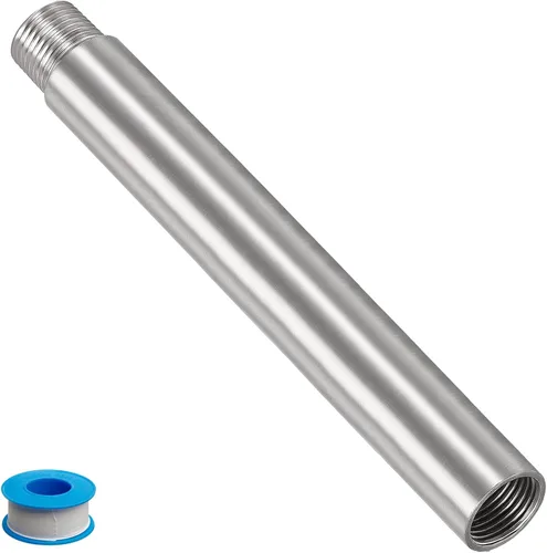 Miniatura 11 de Brazo de extensión de cabezal de ducha, 1.2 pulgadas 1/2PT macho a 1/2PT hembra rosca 304 acoplador de montaje de tubería de acero inoxidable