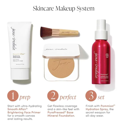Miniatura 7 de Jane Iredale PurePressed Base Polvo Mineral de Maquillaje de Repuesto o Juego de Compacto Rellenable Polvo Prensado Semi Mate con SPF Sin Talco