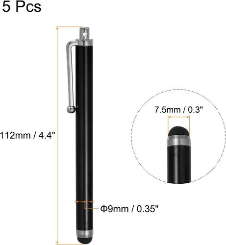 Miniatura 2 de MECCANIXITY 5 lápices capacitivos universales para pantallas táctiles, alta sensibilidad, para teléfono, tableta, todos los dispositivos de pantalla