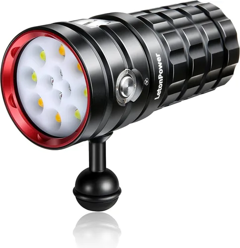 Miniatura 8 de TS Pro - Linterna de buceo, 25000 lúmenes, luz de video subacuática de 328.1 ft, luz de buceo, con carga tipo C para deportes profesionales al aire