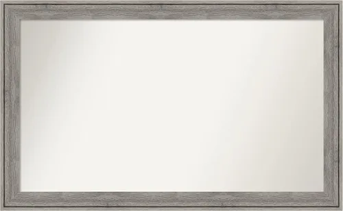 Miniatura 462 de Amanti Art Espejo de pared personalizado no biselado (24.5 x 24.5 pulgadas), marco gris marrón alta, varios tamaños personalizados, espejo de baño