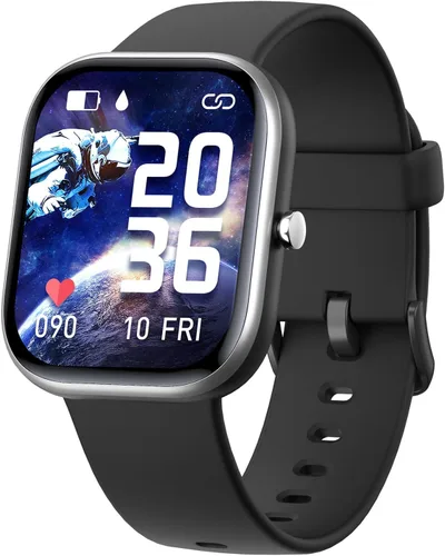 Reloj inteligente para niñas, IP68, impermeable, reloj rastreador de actividad física con cara de 1.5 pulgadas, monitor de sueño de frecuencia Negro