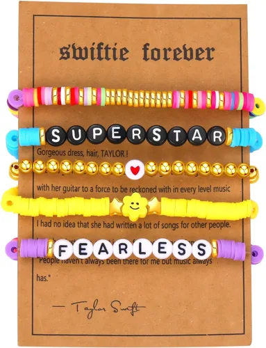 AIMADE Taylor Album Inspired - Juego de pulseras bohemias en capas, pulseras de amistad, regalos de joyería para mujeres y niñas