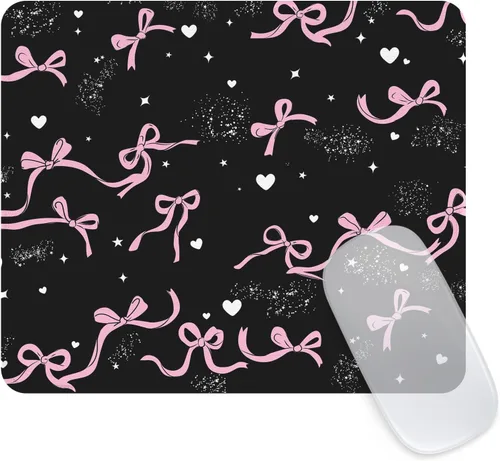 Miniatura 13 de Seorsok Alfombrilla de mouse con forma de corazón rosa, cuadrada, impermeable, base de goma antideslizante, para computadora portátil de oficina