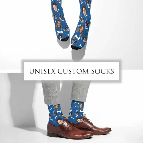 Miniatura 131 de Artsadd Calcetines personalizados para mujeres y hombres, amantes de los perros y gatos, regalos divertidos unisex personalizados