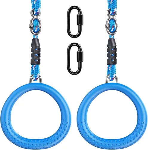 Miniatura 11 de Dolibest 2 Pack of Ninja Gymnastic Rings,Monkey Ring Outdoor Backyard Ninja Accessories Set,Swing Bar Rings Obstacle Course for Training Equipment