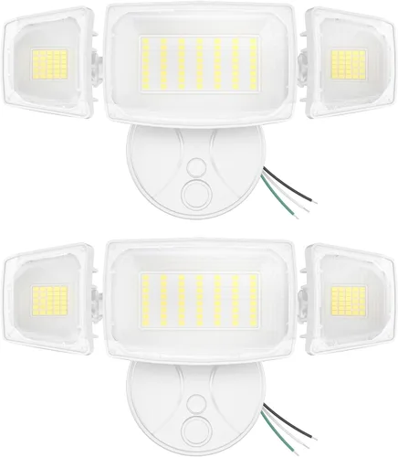 Miniatura 11 de Olafus Luces de inundación de 55 W para exteriores, luces LED de seguridad de 5500 LM, luz de inundación exterior de 6500 K con 3 cabezales Marrón