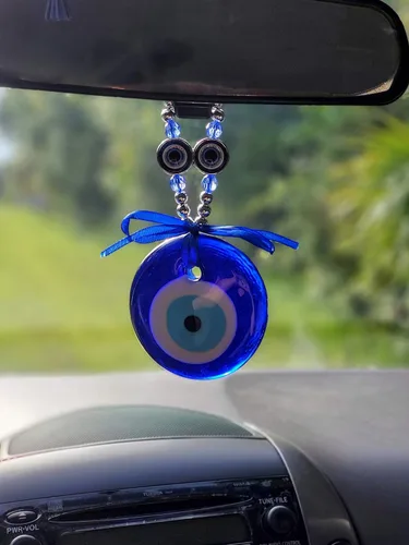 Miniatura 3 de LUCKBOOSTIUM Amuleto único y elegante contra el mal de ojo con cuentas de cristal azul para colgar en el auto, dijes para fuerza, protección