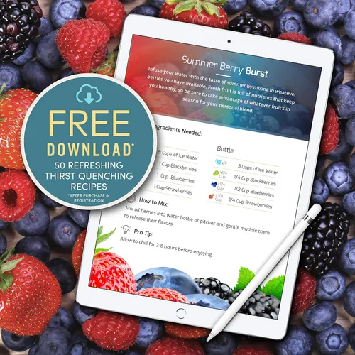 Miniatura 6 de Infusion Pro Botella de agua con infusor de frutas, acero inoxidable aislado al vacío (20 onzas), libro electrónico de recetas de infusión de Lagoon