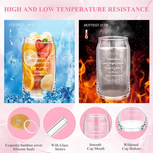 Miniatura 3 de Yaomiao 3 piezas de regalo de agradecimiento Cna para mujeres, graduación, agradecimiento, bolsa de cristal de 16 onzas, llavero para profesora