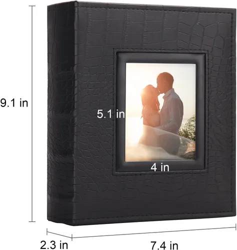 Miniatura 6 de Vienrose Álbum de fotos para 200 fotos de 4 x 6 pulgadas, cubierta de piel, libro de fotos de gran capacidad para bodas, bebés y vacaciones