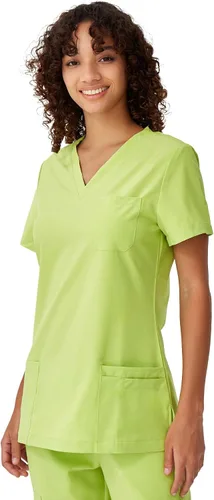 Miniatura 31 de floralhue Uniformes médicos para mujeres, blusas de uniforme médico suaves con cuello en V, uniforme médico elástico con 4 bolsillos, transpirable