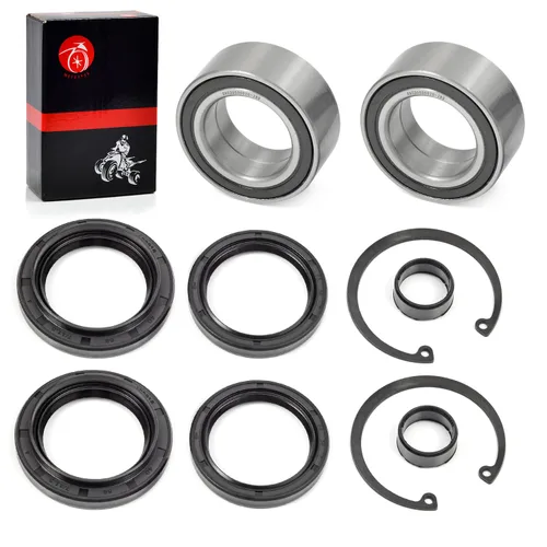 Miniatura 2 de Rodamientos y sellos de rueda delantera con clip de seguridad compatible con Honda Rancher 350 TRX350 FE/FM Rancher 400 TRX400 FGA/FA Rancher 420