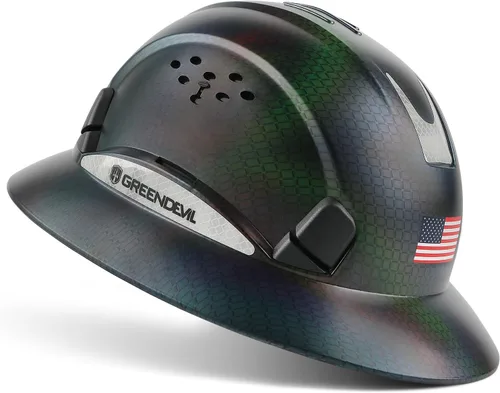 Miniatura 9 de GREEN DEVIL Casco de seguridad de construcción ventilado de ala completa, casco de seguridad aprobado por la OSHA Cascos De Construccion ABS