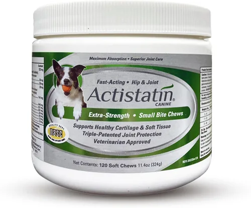 Miniatura 8 de Actistatin Masticables suaves caninos para perros grandes, 120 unidades – Articulación de fuerza extra patentada, cartílago, suplemento de tejido