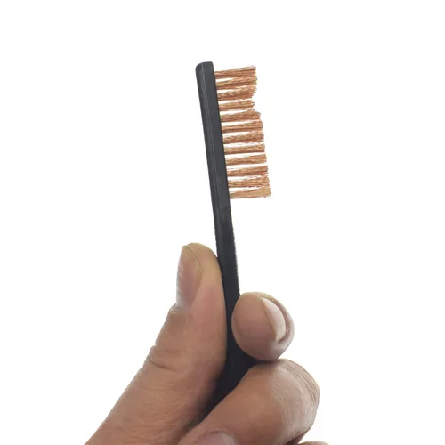 Miniatura 4 de Paquete de 10 cepillos de limpieza multiusos de doble punta para pistolas de 7 pulgadas, cepillos de cerdas de nailon de acero y latón