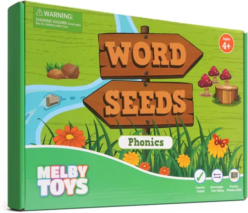 Word Seeds Juego de fonética – Divertidos juegos de lectura y de mesa para niños de 4 a 8 años, aprende a leer, juegos CVC y de jardín de infantes