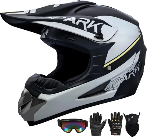 Miniatura 11 de Casco de motocross juvenil para niños, aprobado por el DOT, equipo de seguridad de cara completa para bicicleta de montaña, ATV, motocross