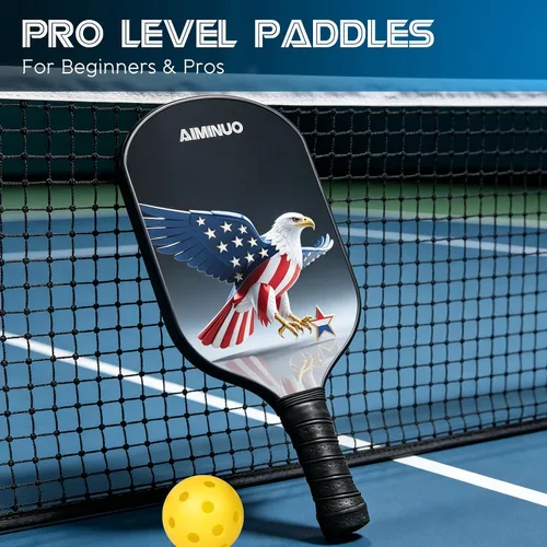 Miniatura 5 de Palas de pickleball de fibra de vidrio, juego de paletas de pickleball ligeras de 0.63 pulgadas para hombres, mujeres, niños, interiores y exteriores