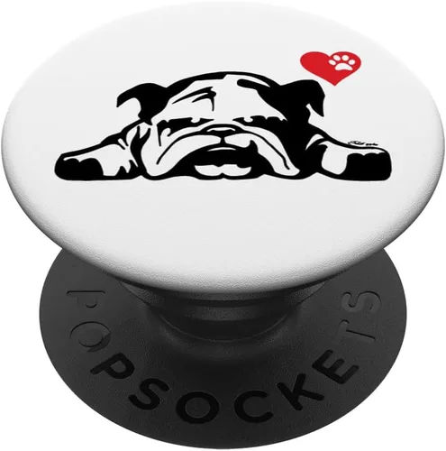 English Bulldog I Love My English Bulldog - Agarre y soporte para teléfonos y tabletas, Negro