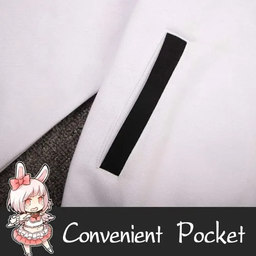 Miniatura 4 de Sudadera unisex con capucha y cremallera, diseño de oso blanco y negro.