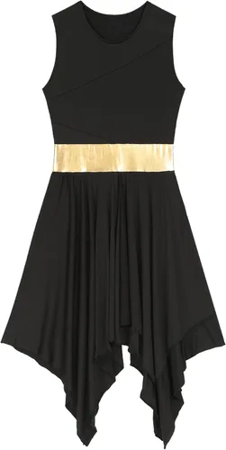Miniatura 70 de easyforever Vestido de baile sin mangas con bloques de color para mujer, alabanza litúrgica, ropa de baile lírico, vestido de bata de adoración