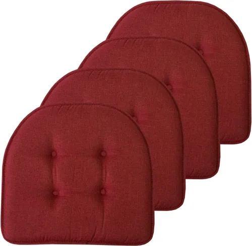 Miniatura 58 de Sweet Home Collection - Cojín de espuma viscoelástica para silla con capitoné, antideslizante, parte trasera de goma, en forma de U, 17 x 16 Piel