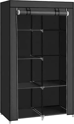 Miniatura 9 de SONGMICS Armario portátil, organizador de almacenamiento de ropa con 6 estantes, 1 riel para colgar ropa, armario de tela no tejida, marco de metal