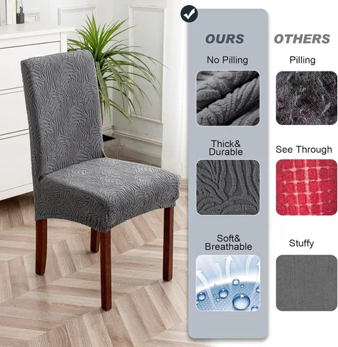 Miniatura 4 de Fundas para silla de comedor, Fundas para sillas de comedor elásticas Parsons, Protector para sillas de comedor y cocina, Extraíbles, Lavables