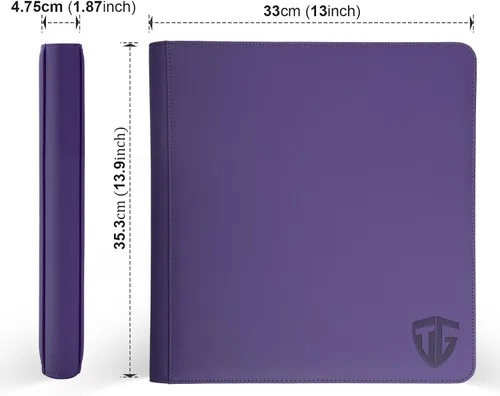 Miniatura 5 de Carpeta con cremallera de 12 bolsillos para 720 tarjetas, bolsillos laterales seguros para carga, carpeta de álbum de tarjetas intercambiables