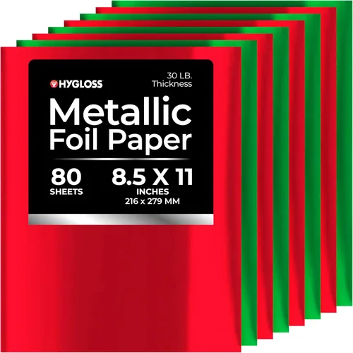 Miniatura 17 de Hygloss Papel de aluminio metálico, 16 hojas de 8 colores surtidos, 8.5 x 11 pulgadas, papel de aluminio ideal para manualidades, hojas de papel