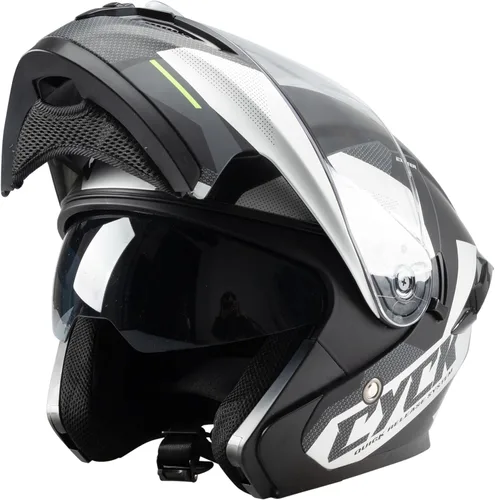 Miniatura 8 de Casco integral para hombres y mujeres adultos con protector solar ahumado Tonto Negro Racing