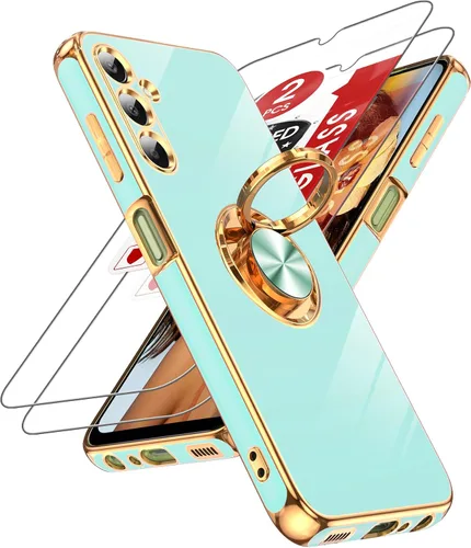 Miniatura 56 de LeYi Funda para Samsung Galaxy S22 Ultra con Soporte de Anillo Giratorio de 360°, Soporte Magnético con Patilla, Borde Protector Chapado en Oro Rosa