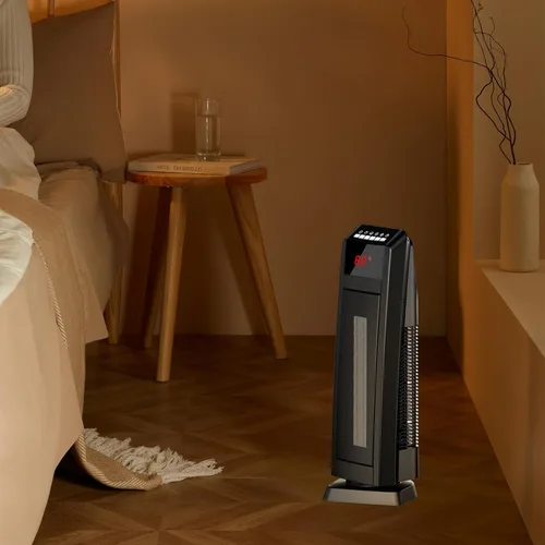 Miniatura 7 de GiveBest - Calentador ambiental para espacios grandes de 24 pulgadas, calentador de cerámica con control remoto, temporizador de 1H a 8H