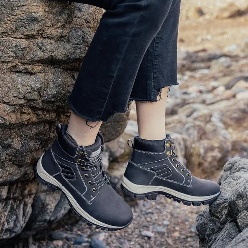 Miniatura 7 de Botas impermeables para el trabajo de senderismo para mujer, botas tácticas de senderismo para la nieve de invierno, botas de senderismo