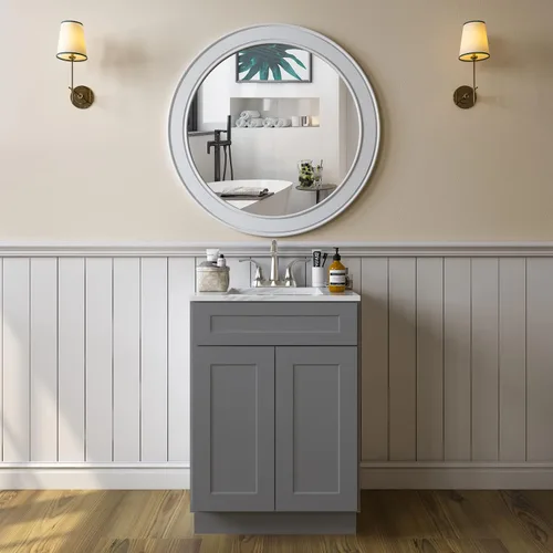 Miniatura 2 de LOVMOR Vanidad de baño de 24 pulgadas, gabinete base de cocina, unidad de almacenamiento de fregadero individual, armario de almacenamiento