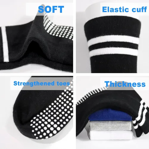 Miniatura 12 de ELUTONG - Calcetines para niños con agarre, antideslizantes, 12 pares para niños, niñas, bebés de 1 a 7 años