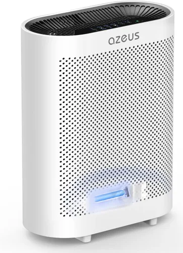 AZEUS Purificador de aire True HEPA para habitaciones grandes, filtro 5 en 1, atrapa partículas de hasta 0.3 micrones, ventilador centrífugo de alta