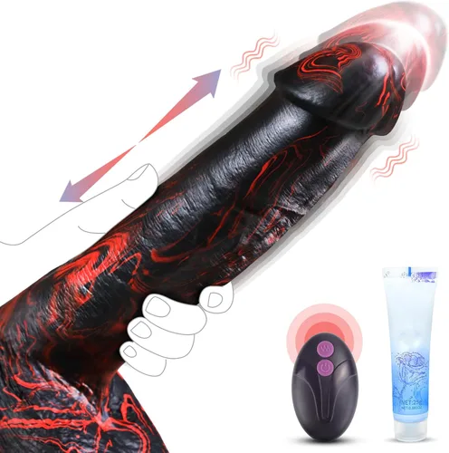 Consoladore realistas de penetración - Consoladores de 10" de grosor con vibración, oscilación y empuje para estimulación del punto G, la vagina y