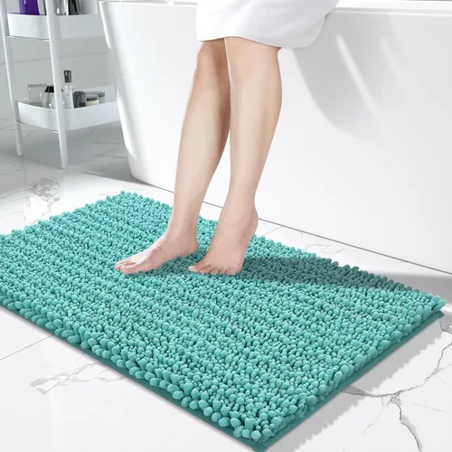 Miniatura 16 de Yimobra Alfombras de Baño Antideslizantes Lavables - Alfombra de Baño de Chenilla Ultra Suave Absorbente, Alfombra Peluda de Secado Rápido para Negro