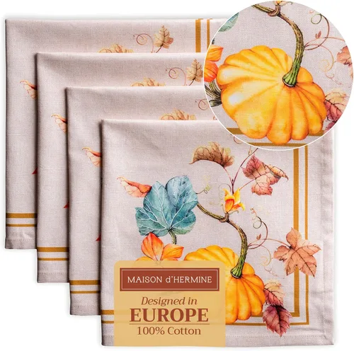 Miniatura 159 de Maison d' Hermine Happy Florals - Juego de 4 servilletas 100% algodón suave y cómodo perfectas para cenas familiares, bodas, fiestas de cóctel, 063