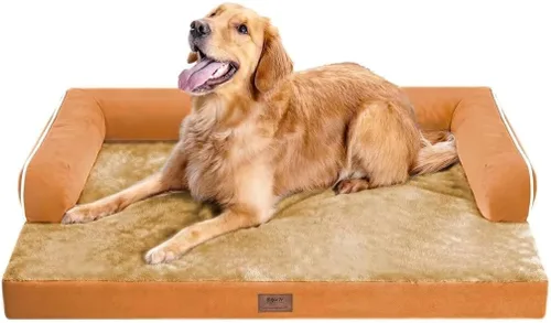 Miniatura 100 de Cama ortopédica impermeable para perros pequeños, cama para perros de tamaño mediano, cómoda cama para mascotas y gatos con lados, funda extraíble